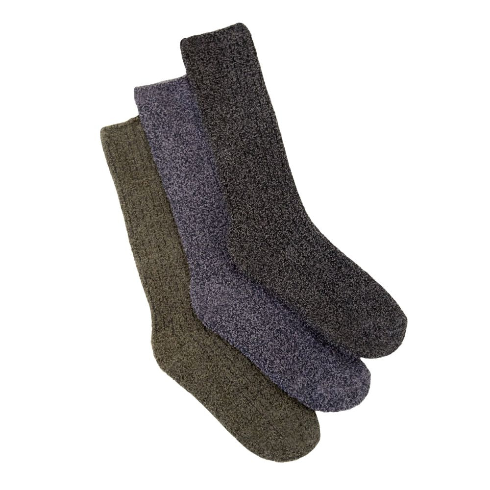 Barefoot Dreams CozyChic Men's Ribbed Socks in Carbon/Black