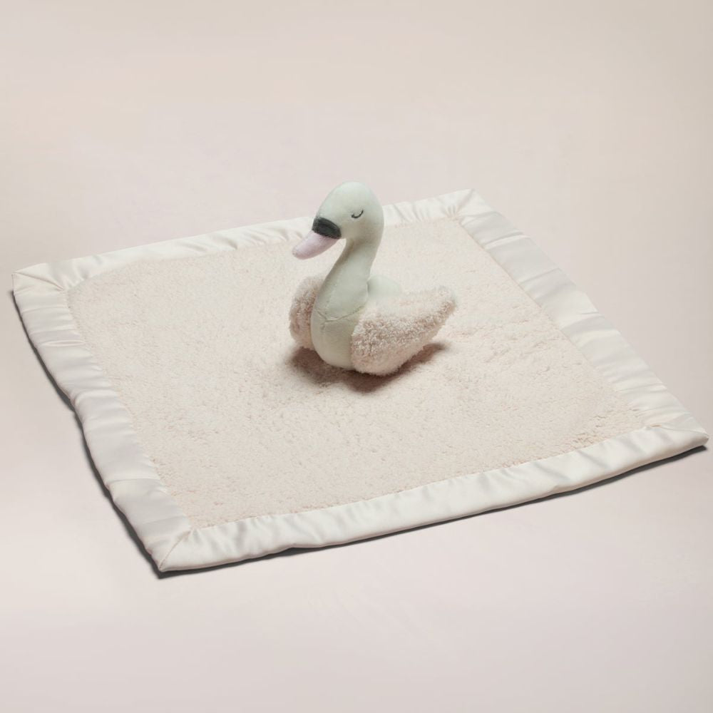 Barefoot Dreams CozyChic Baby Swan Lovey in Pink Multi