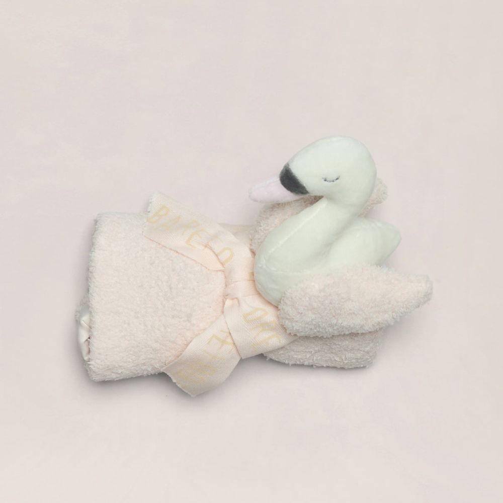 Barefoot Dreams CozyChic Baby Swan Lovey in Pink Multi