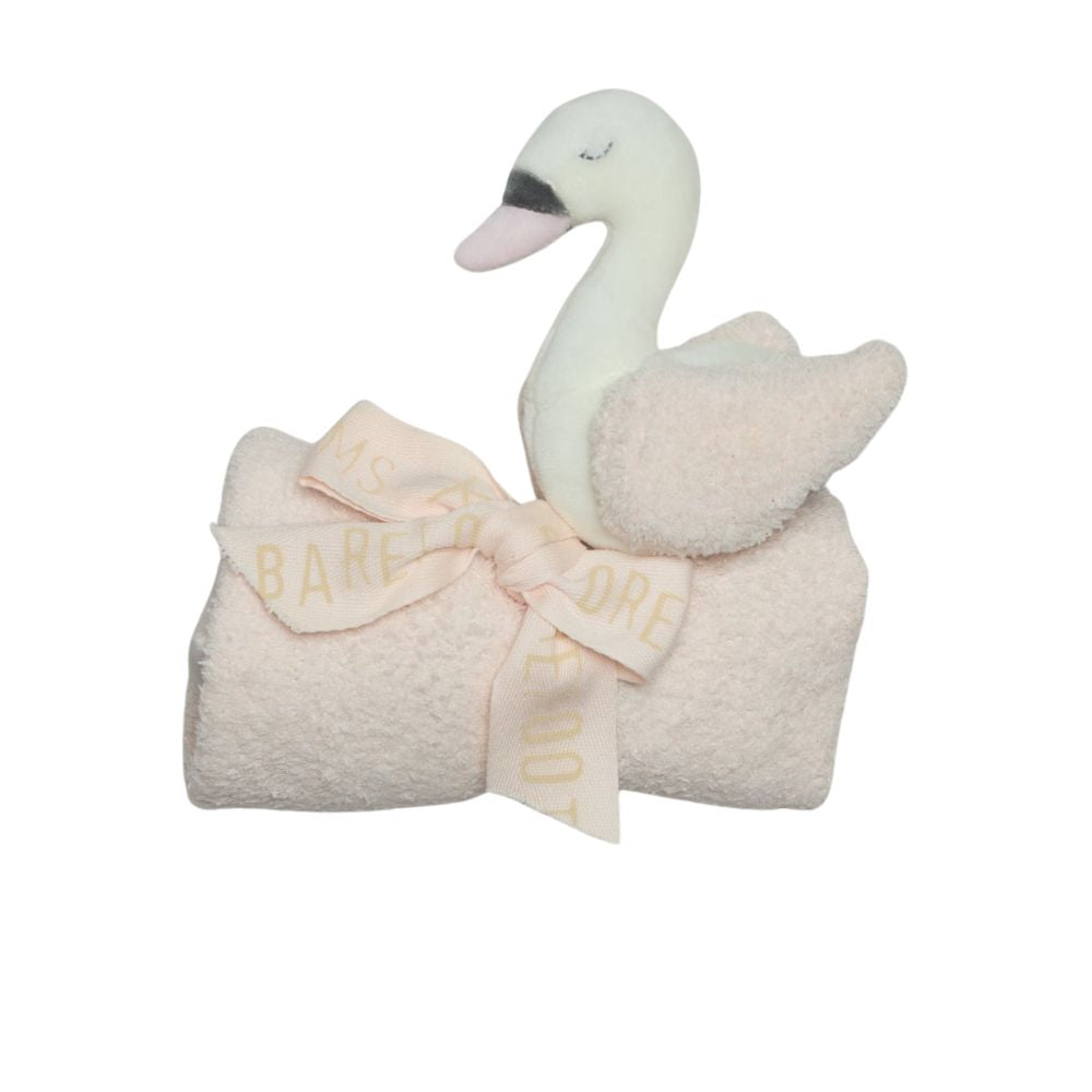 Barefoot Dreams CozyChic Baby Swan Lovey in Pink Multi