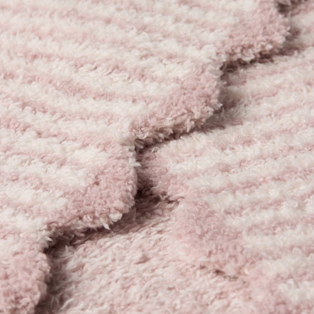 Barefoot Dreams CozyChic Scalloped Receiving Blanket in Faded Rose/Cream