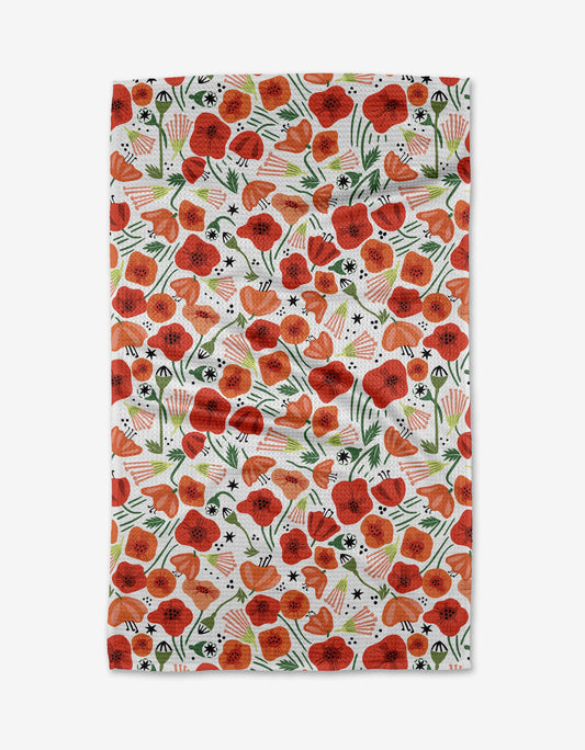 Poppy Power Tea Towel by Geometry
