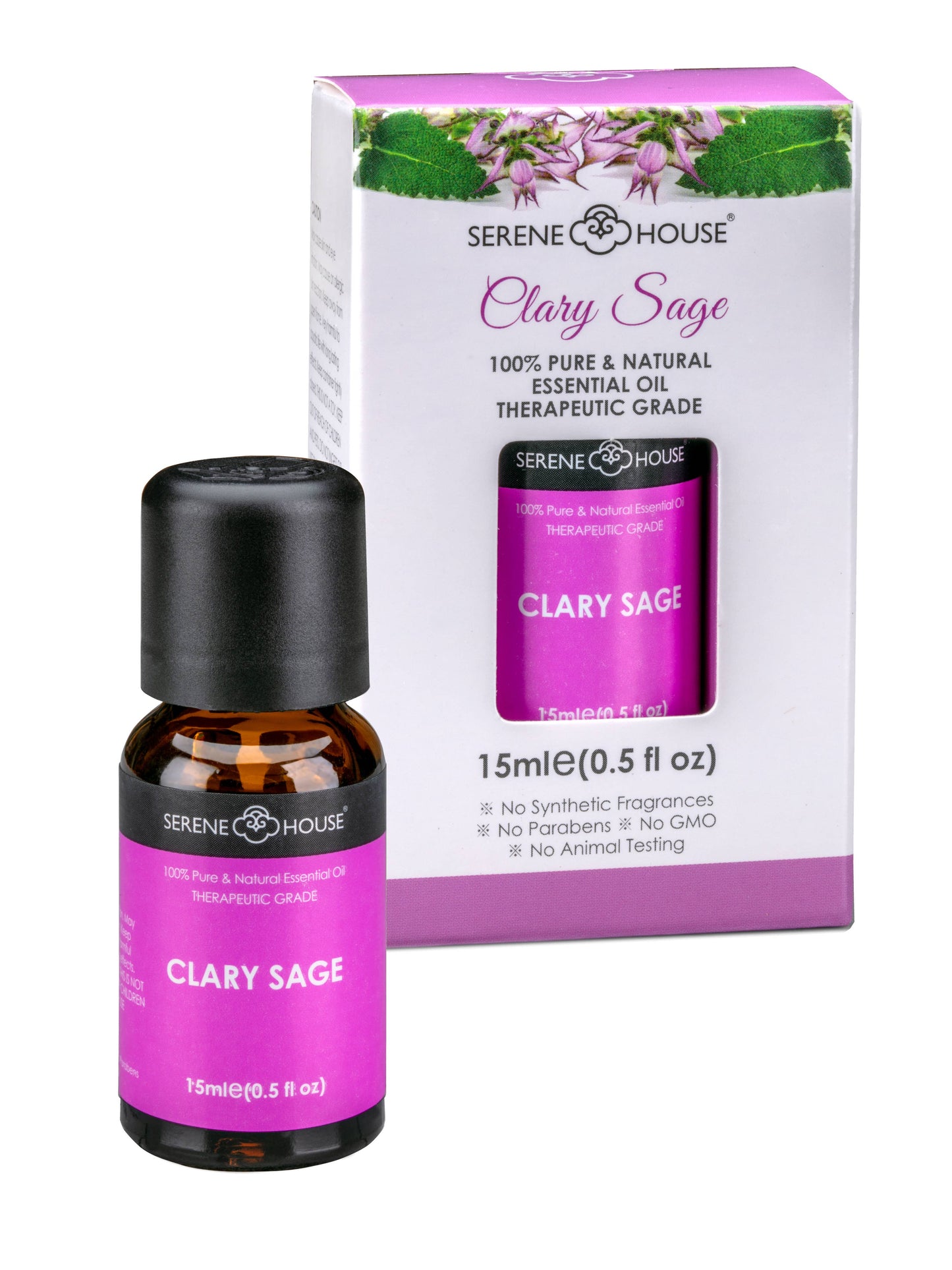 SERENE HOUSE - Clary Sage 100% Natural Essential Oil 15ml