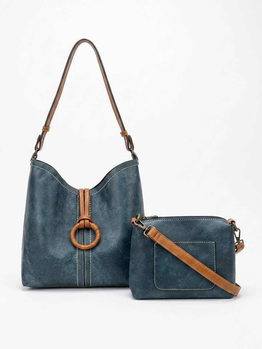 Liz Soto Handbags Alexa 3329 2 in 1 Handbag in Indigo, view 6