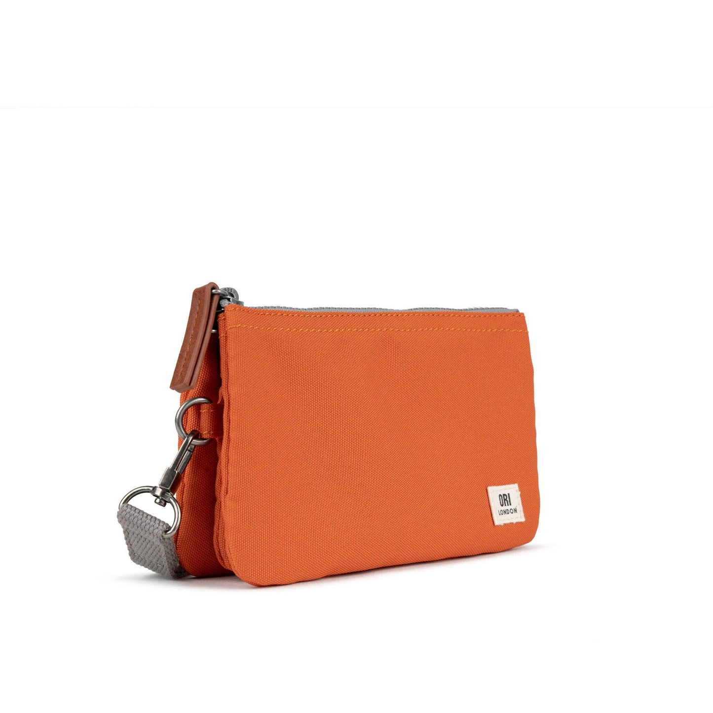 ORI London Atomic Orange Carnaby wallet in recycled canvas with card slots and zip coin pocket
