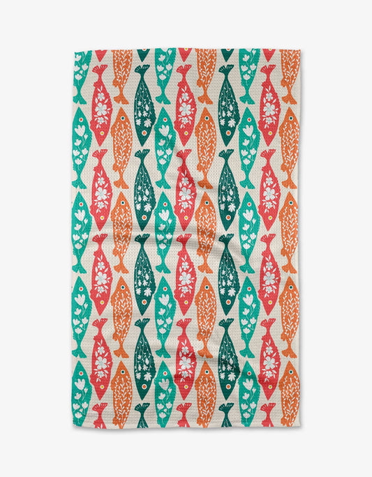 Geometry Swedish Fish Tea Towel