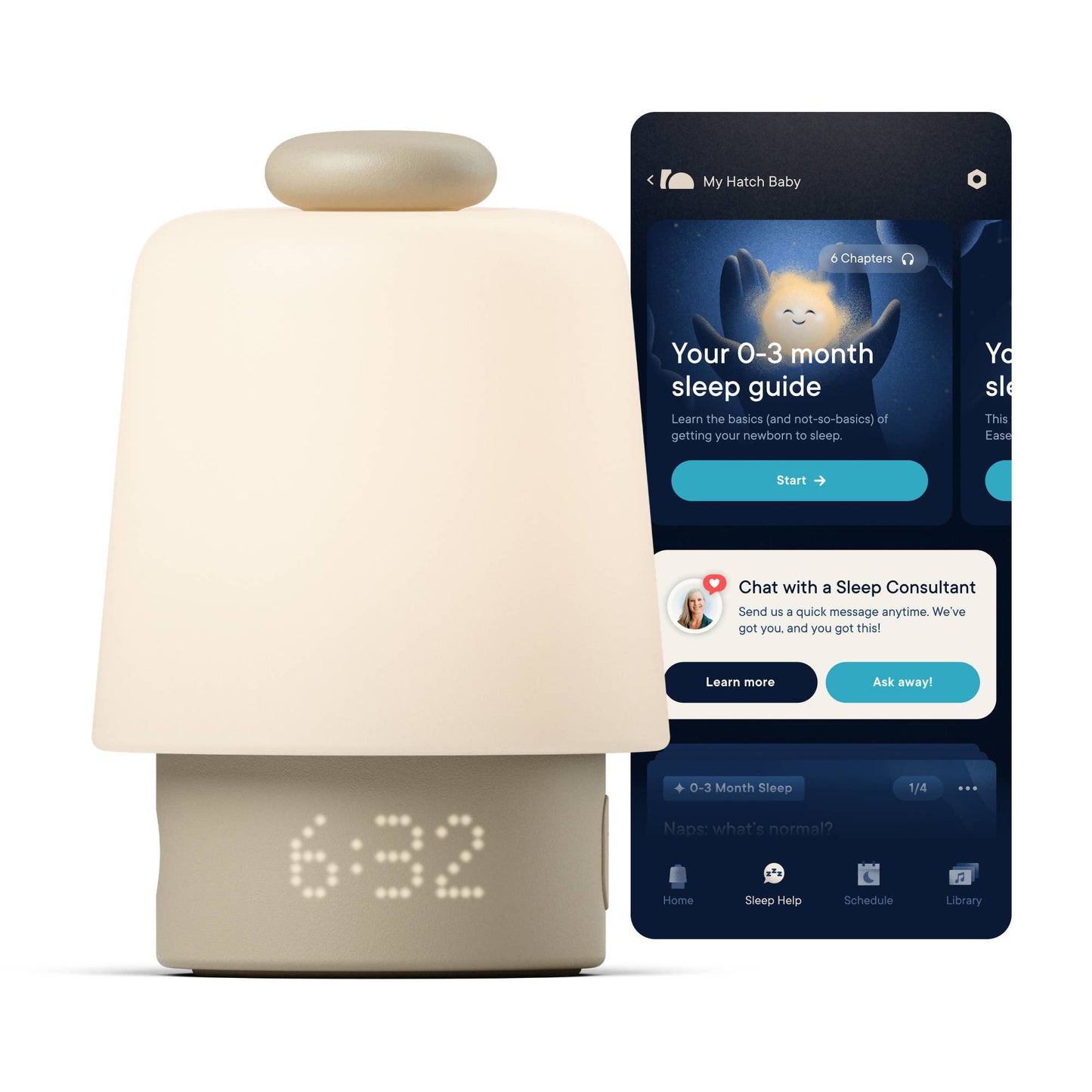 Hatch Baby Sleep Support, Sound Machine & Night Light: Putty