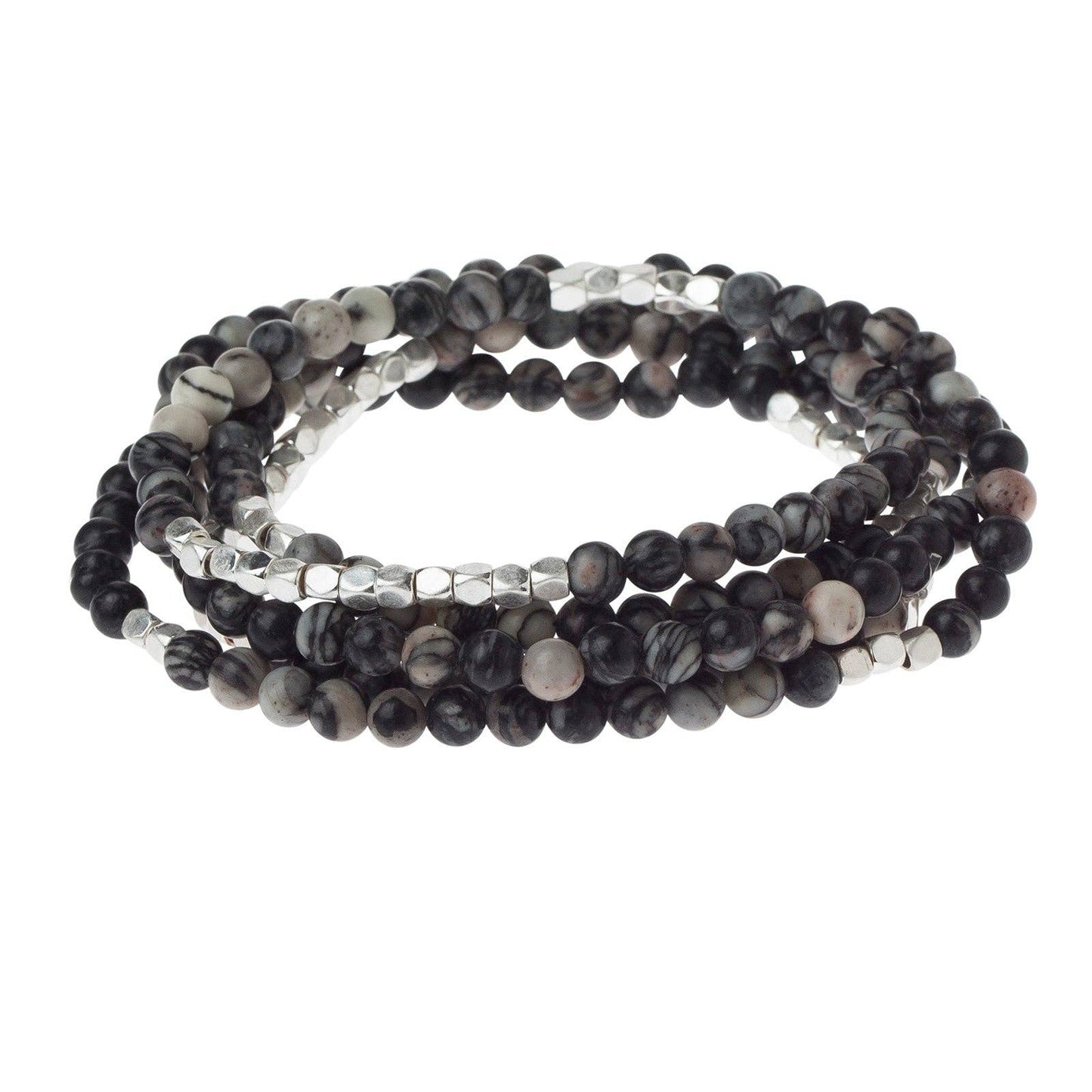 Scout Curated Wears - Stone Wrap: Black Network Agate - Stone of Inner Stability