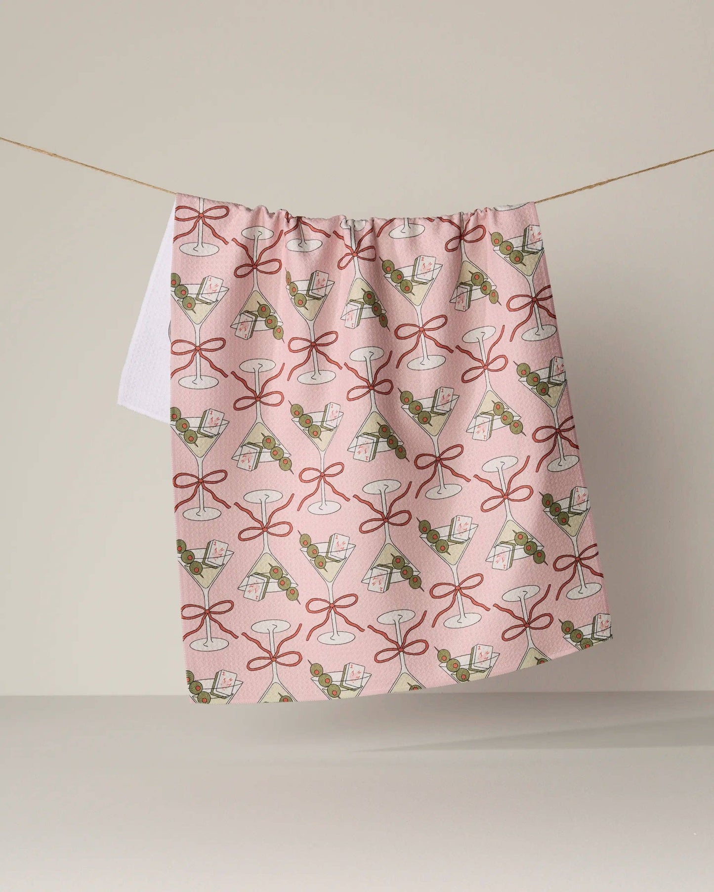 Geometry Flower-tinis Tea Towel with mahjong tile print