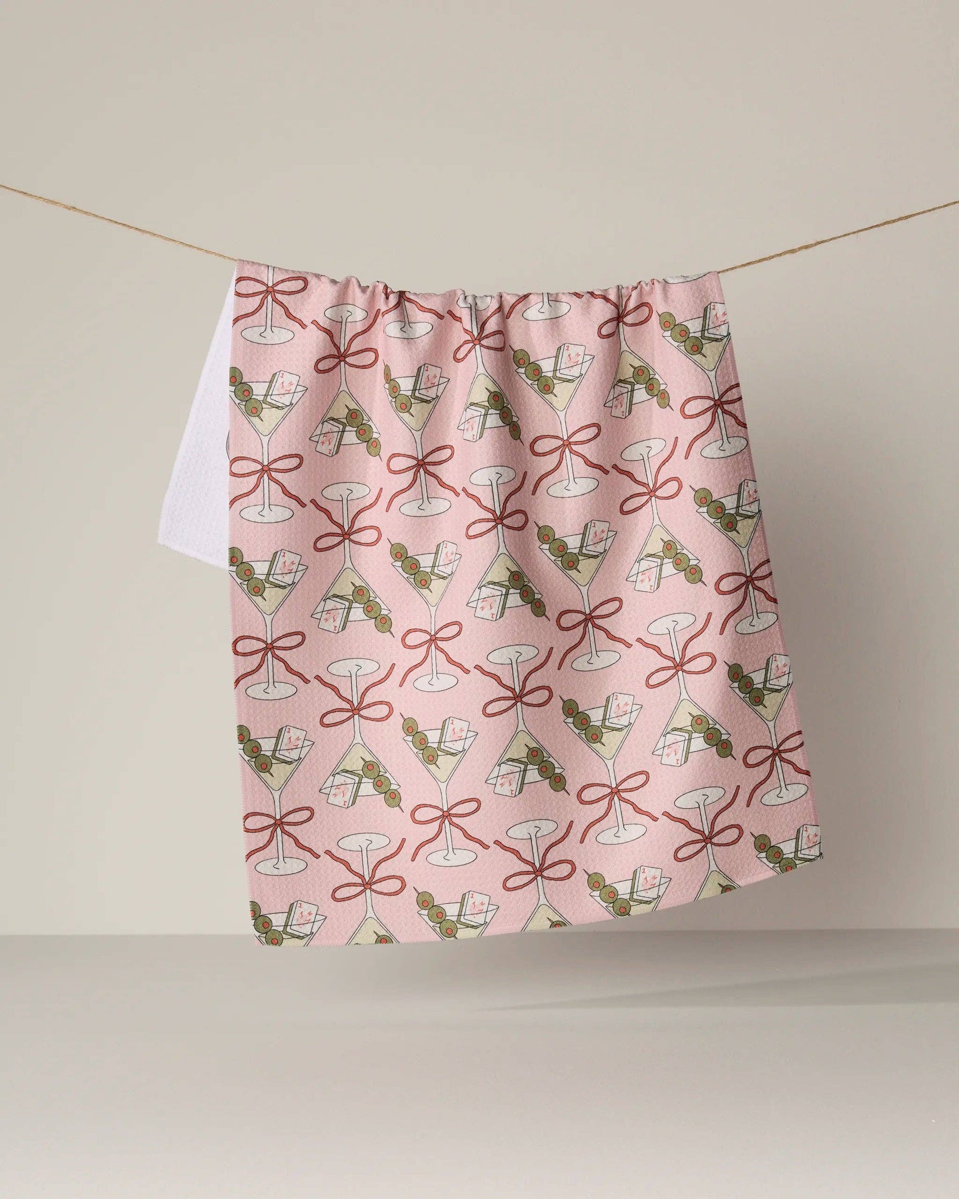 Geometry Flower-tinis Tea Towel with mahjong tile print