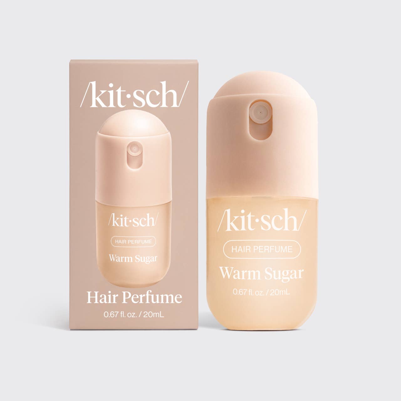 Kitsch Warm Sugar mini hair and body perfume mist in a travel size spray bottle
