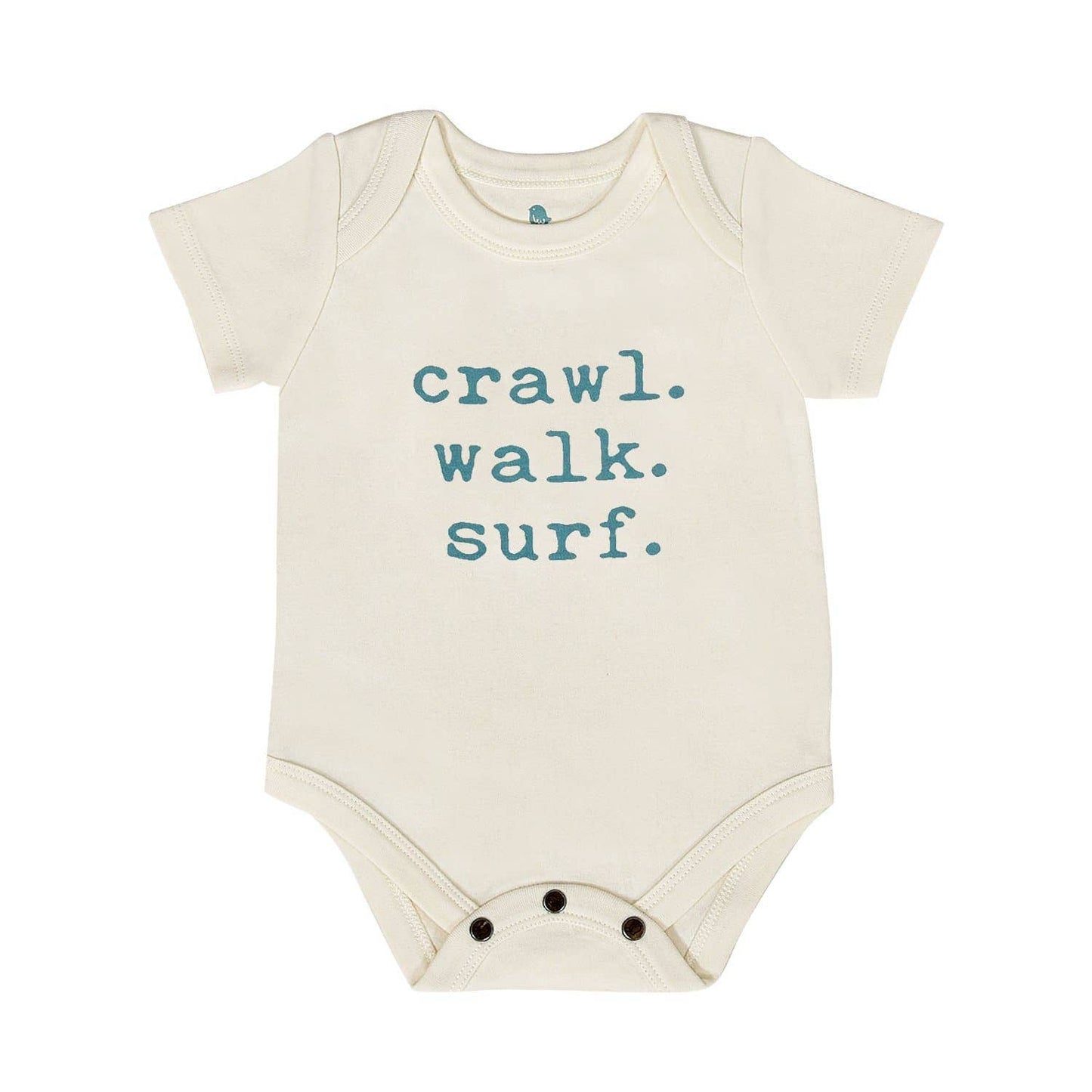 Baby graphic organic  bodysuit | crawl walk surf by Finn + Emma