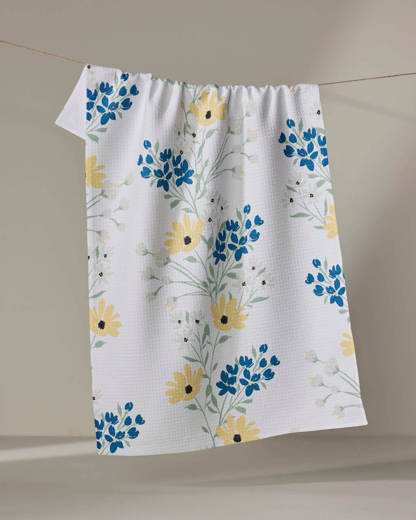 Geometry Garden Picks Tea Towel with garden floral print