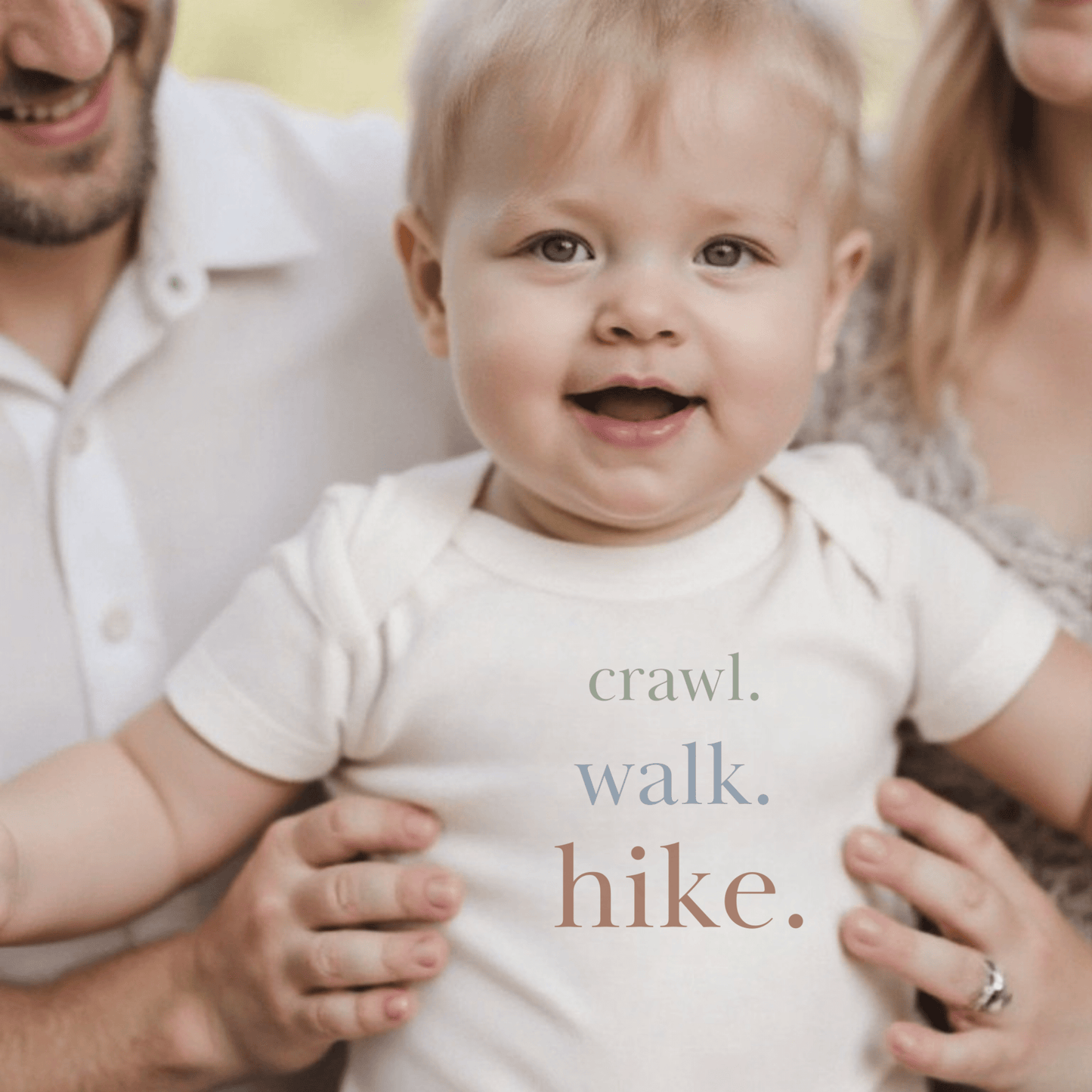 Baby organic graphic bodysuit | crawl walk hike by Finn + Emma