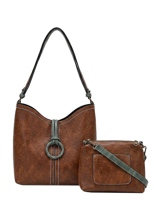 Liz Soto Handbags Alexa 3329 2 in 1 Handbag in Coffee