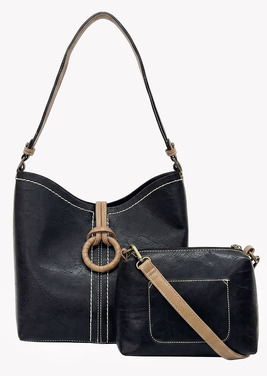 Liz Soto Handbags Alexa 3329 2 in 1 Handbag in Black