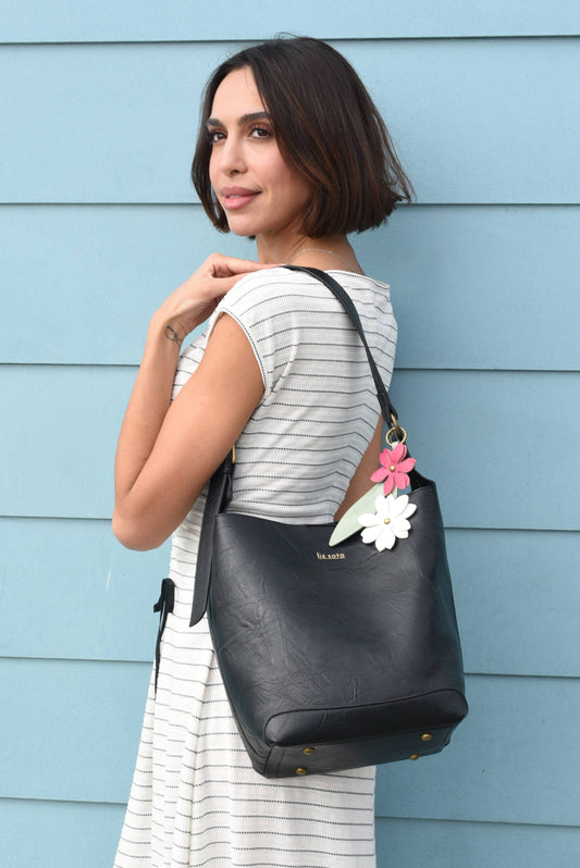 Liz Soto Handbags Liza 2 in 1 Bucket Bag in Black