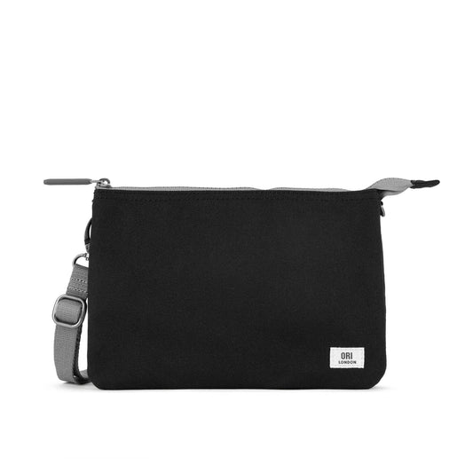 ORI London Ash Carnaby XL crossbody in recycled canvas, 3 compartments with detachable strap