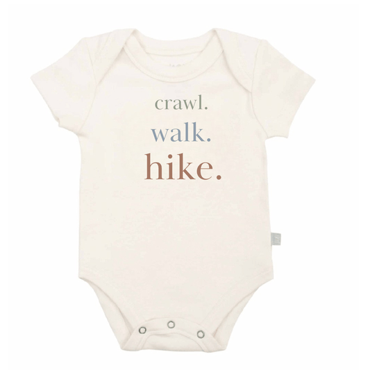 Baby organic graphic bodysuit | crawl walk hike by Finn + Emma