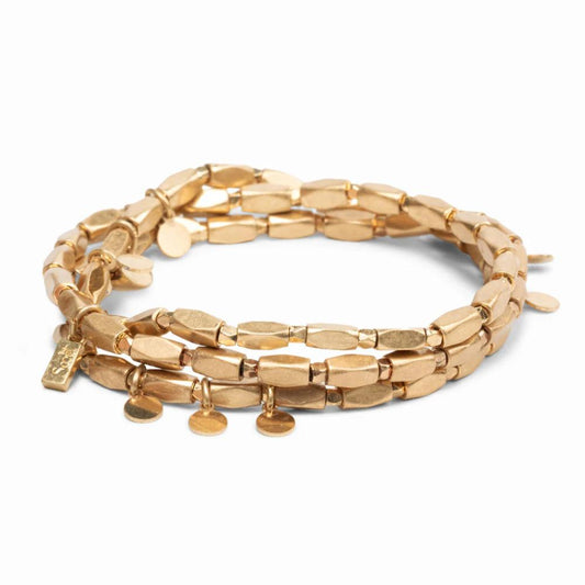 Gold Iconic Disc Metal Wrap Bracelet/Necklace by Scout Curated Wears
