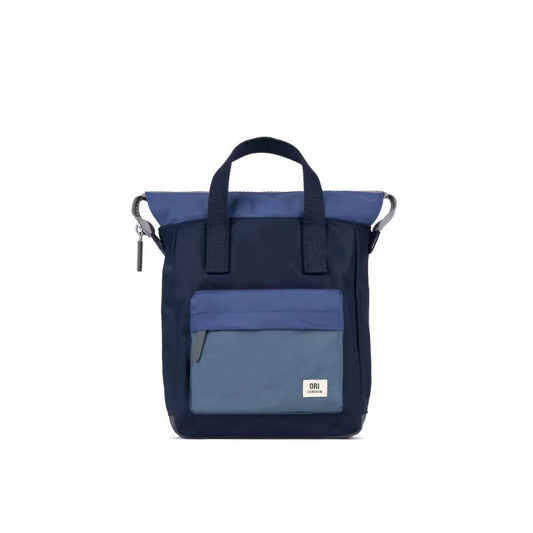 Bantry Small Recycled Canvas Backpack in Tonal Blues by ORI London