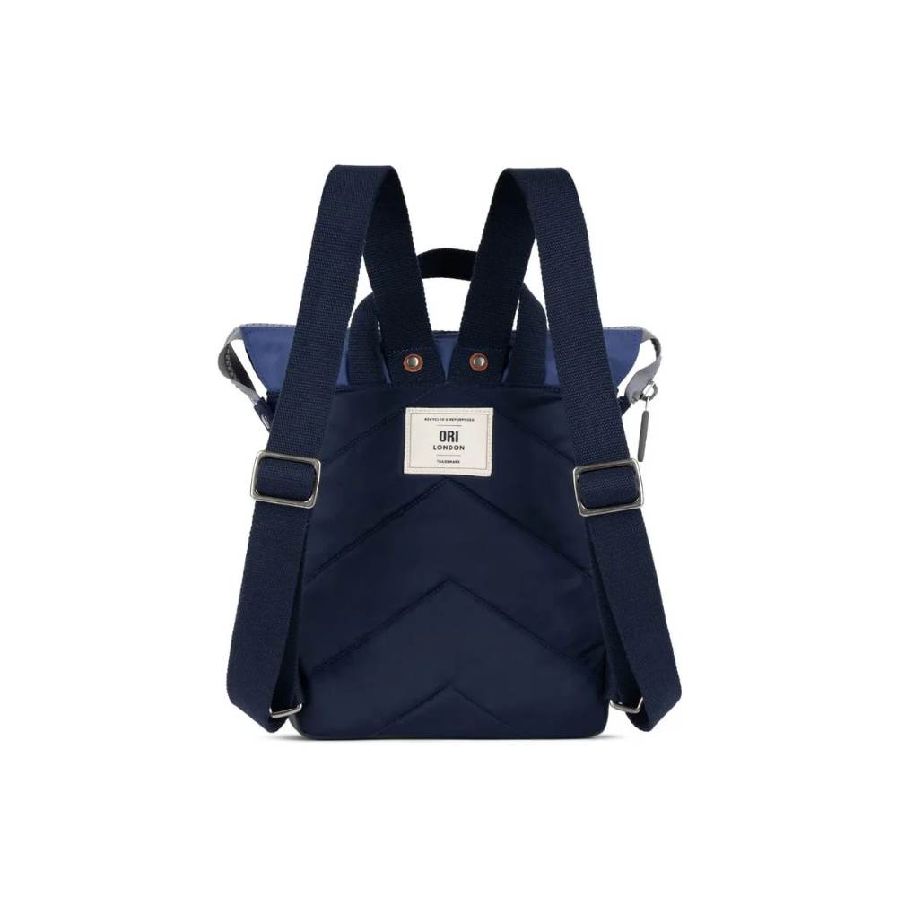 Bantry Small Recycled Canvas Backpack in Tonal Blues by ORI London
