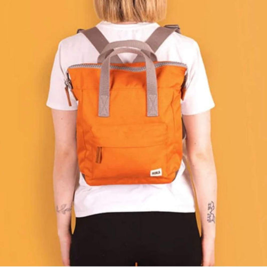 Bantry Small Recycled Canvas Backpack in Burnt Orange by ORI London