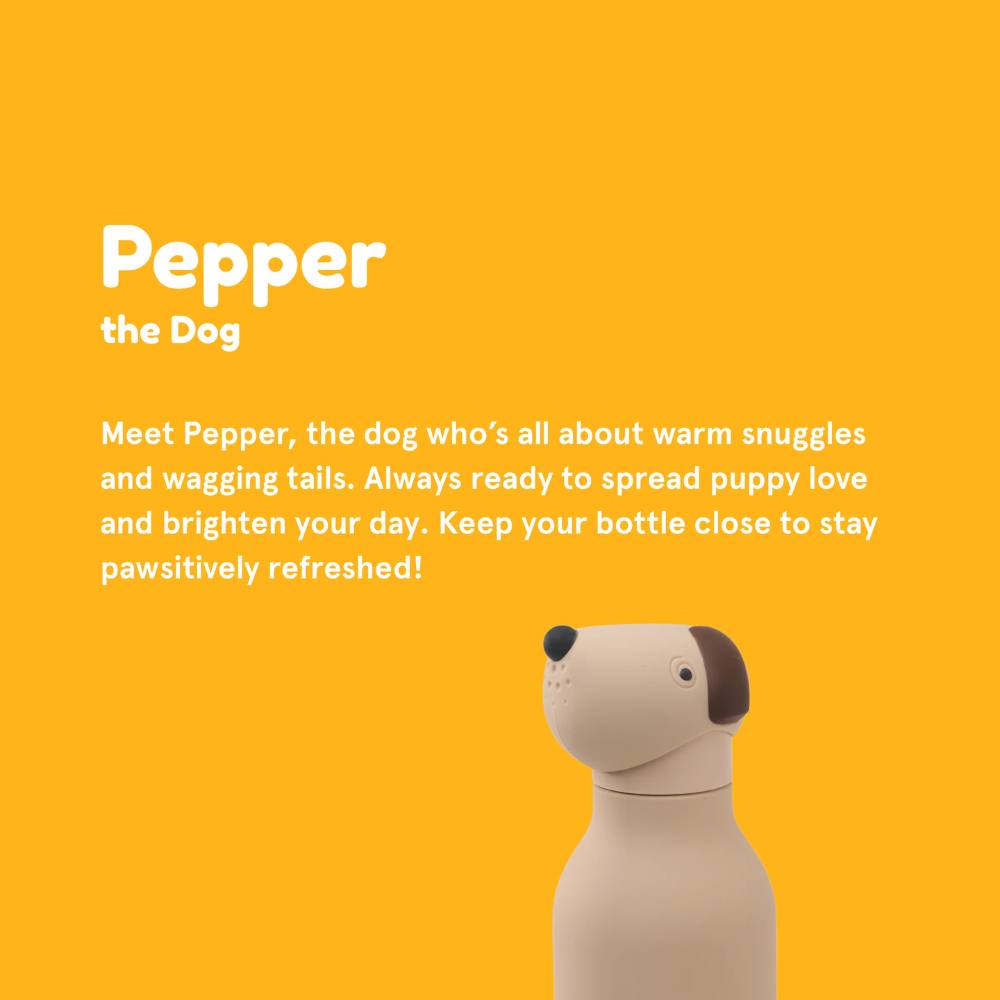 Beige Dog Bestie 16 oz. Water Bottle by Asobu