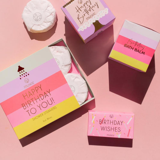 Happy Birthday To You Shower Steamers 4pc Set by Musee