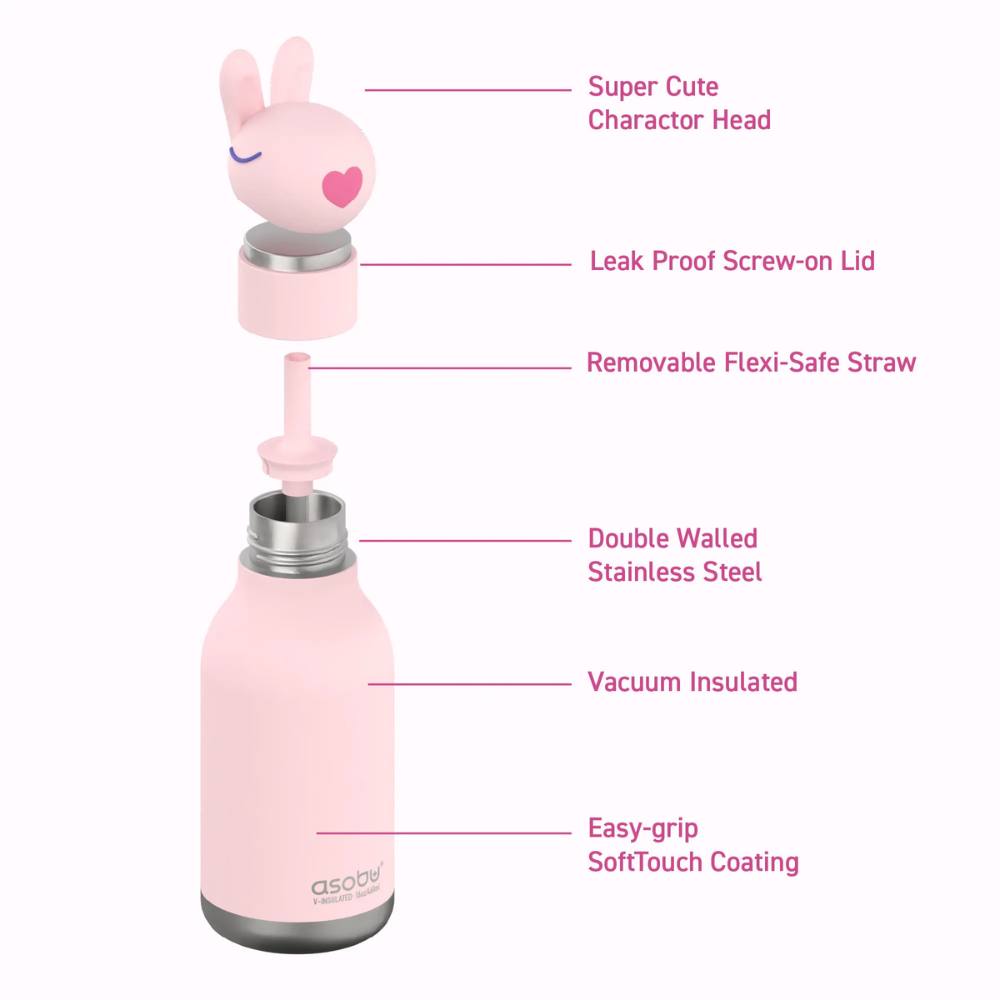 Bunny Bestie 16 oz. Water Bottle by Asobu