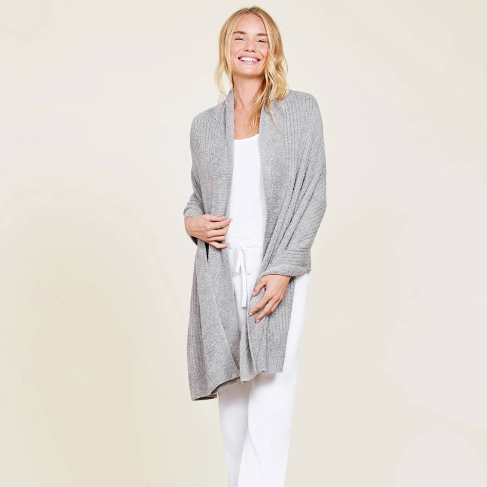 Barefoot Dreams CozyChic Lite Travel Shawl in Dove Gray