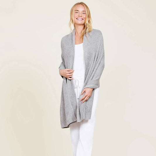 Barefoot Dreams CozyChic Lite Travel Shawl in Dove Gray
