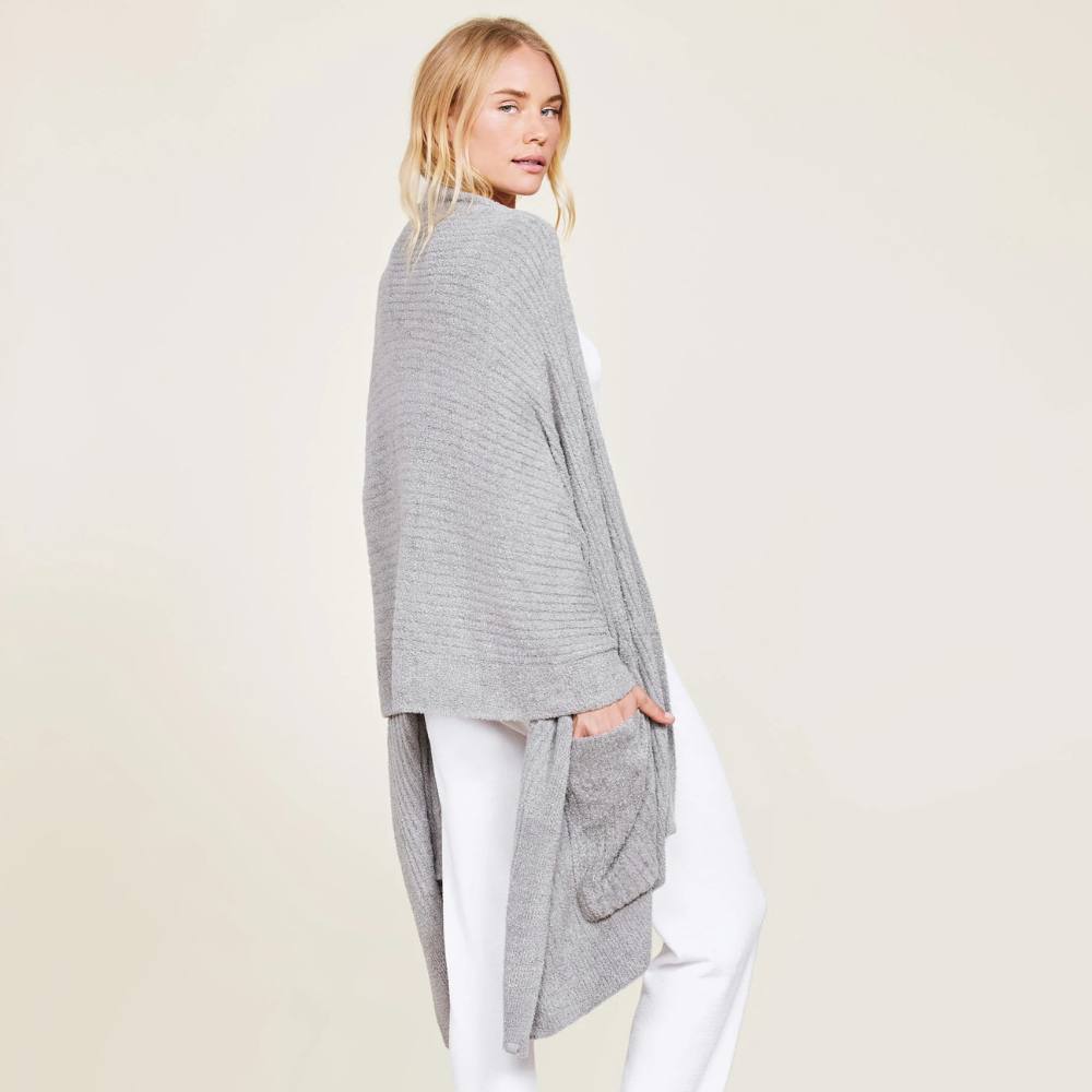 Barefoot Dreams CozyChic Lite Travel Shawl in Dove Gray