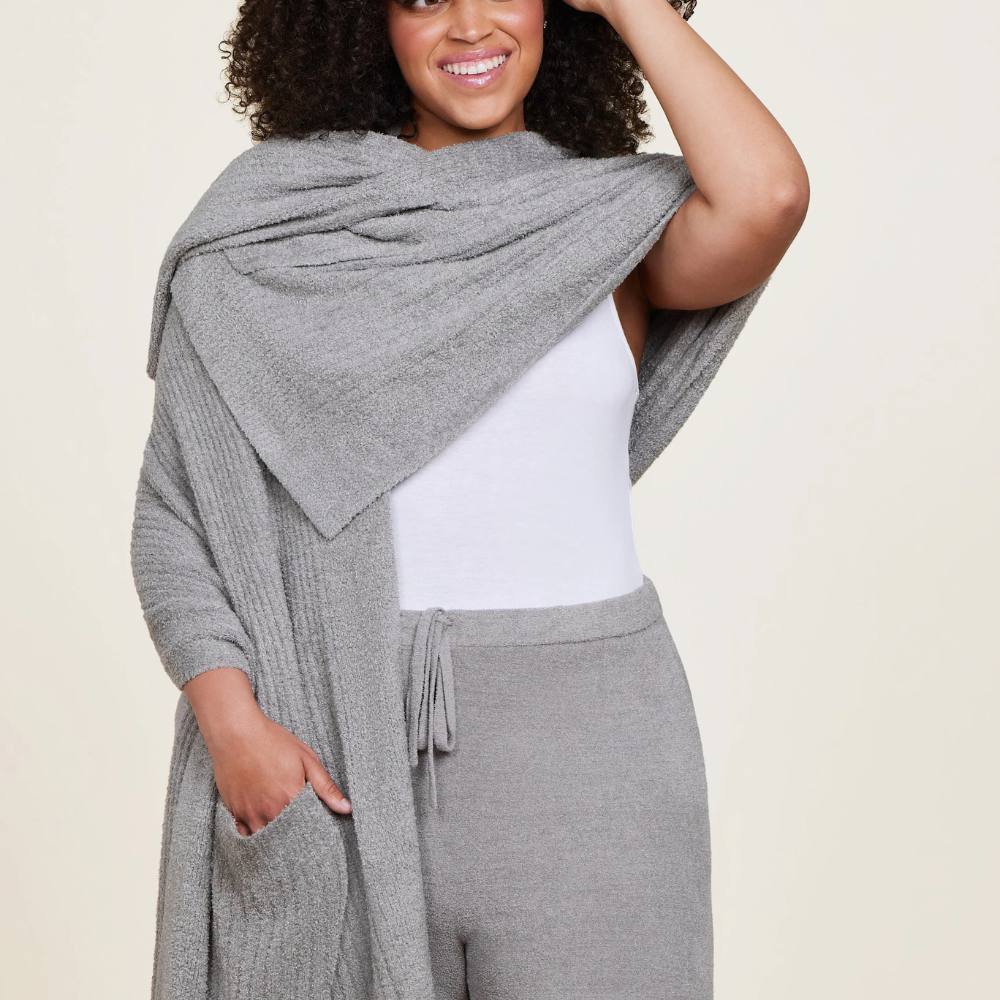 Barefoot Dreams CozyChic Lite Travel Shawl in Dove Gray