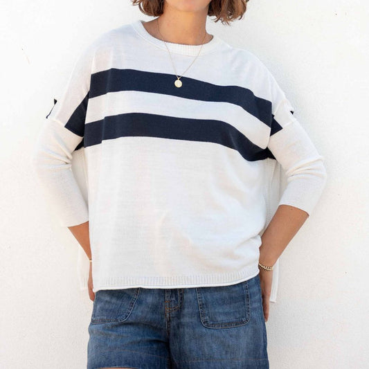 Catalina Sweater in Navy Cali Stripe by Mersea