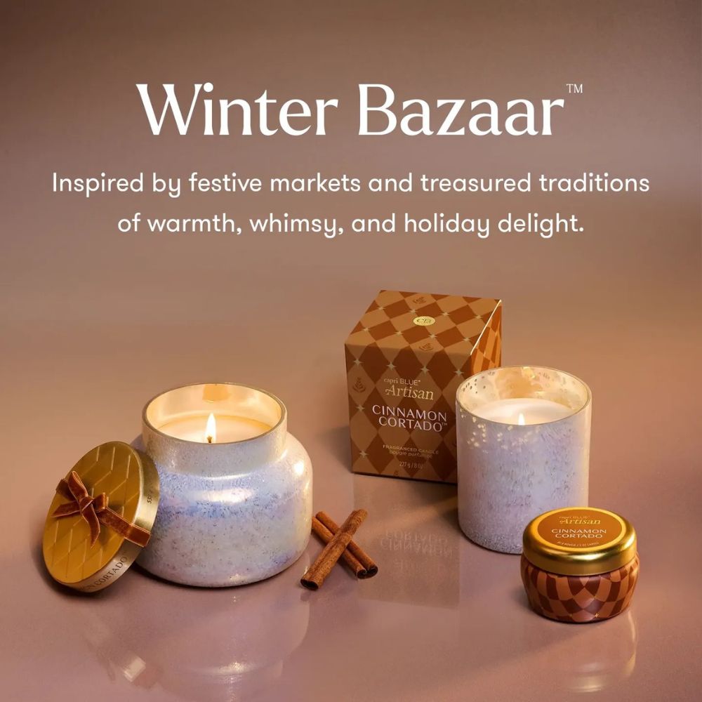 Cinnamon Cortado Winter Bazaar Mini Tin by Capri Blue