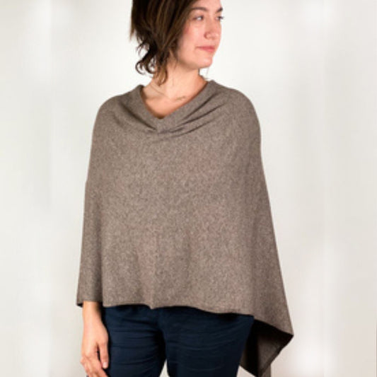 Cashmere Poncho in Mocha