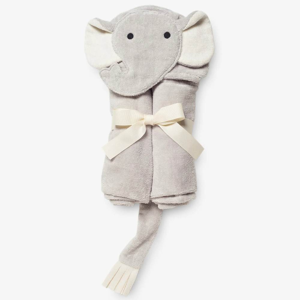 Grey Elephant Hooded Bath Towel