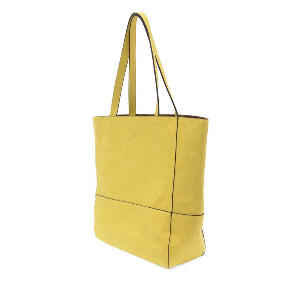 Joy Susan Yellow Faith Raw Edge Tote Bag