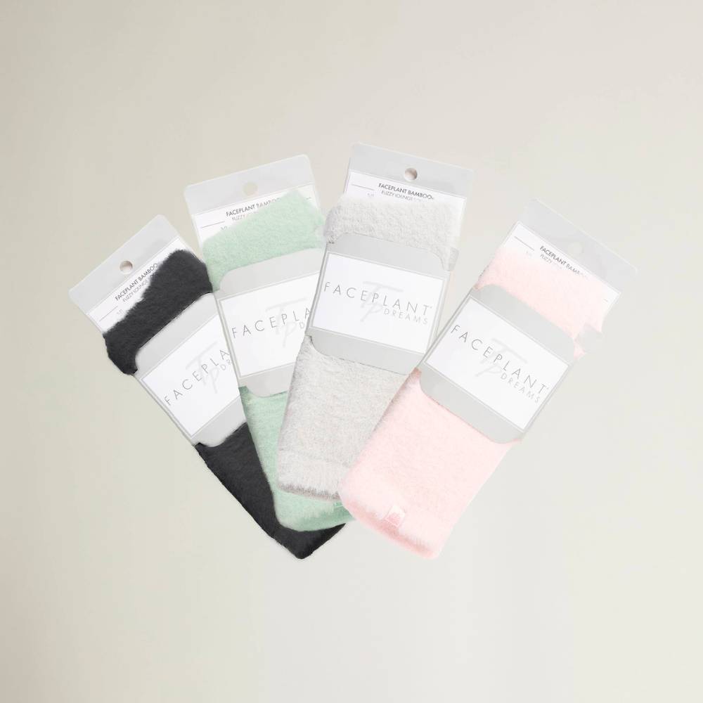 Faceplant Dreams Pink Soft Fuzzy Lounge Socks