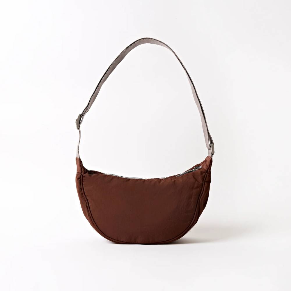 Farringdon Half-Moon Shoulder Bag in Chocolate by ORI London