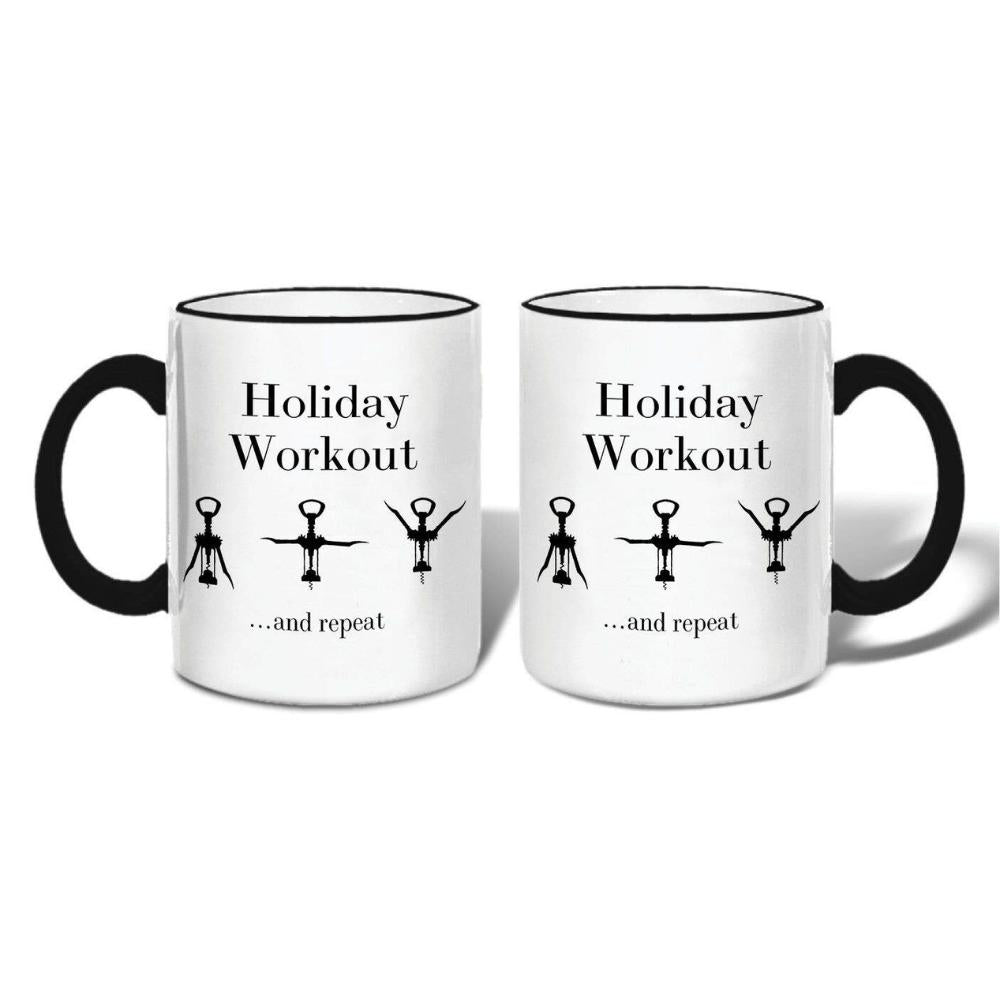 Holiday Workout white coffee mug
