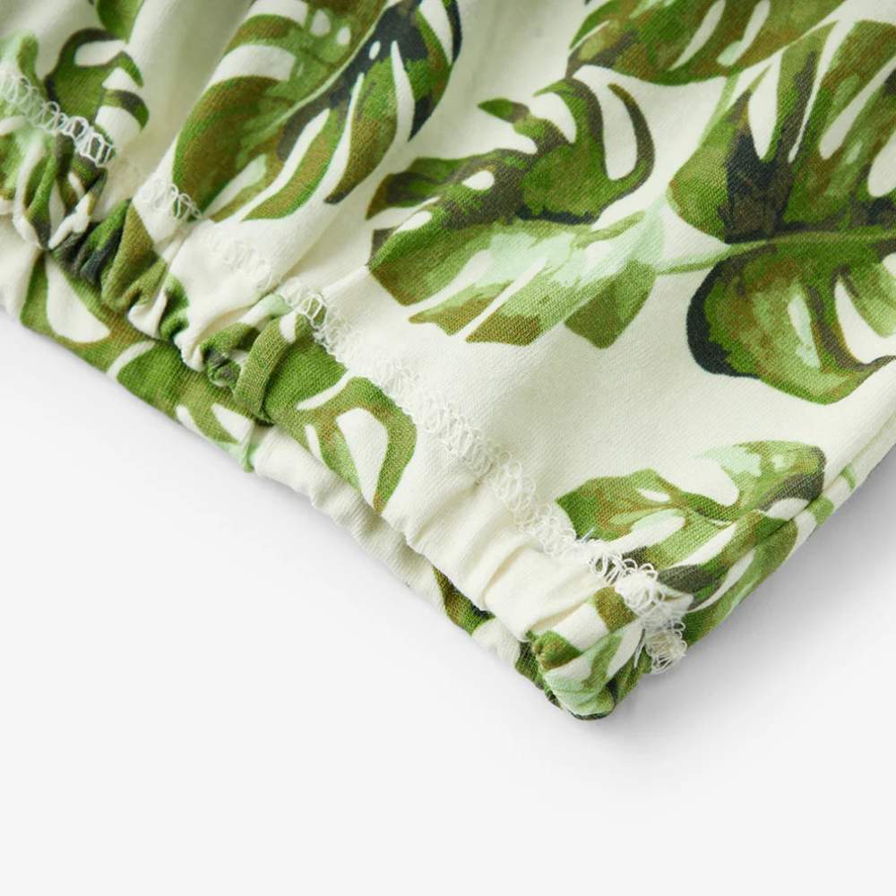 Island Leaf Newborn Gown and Hat Set by Milkbarn