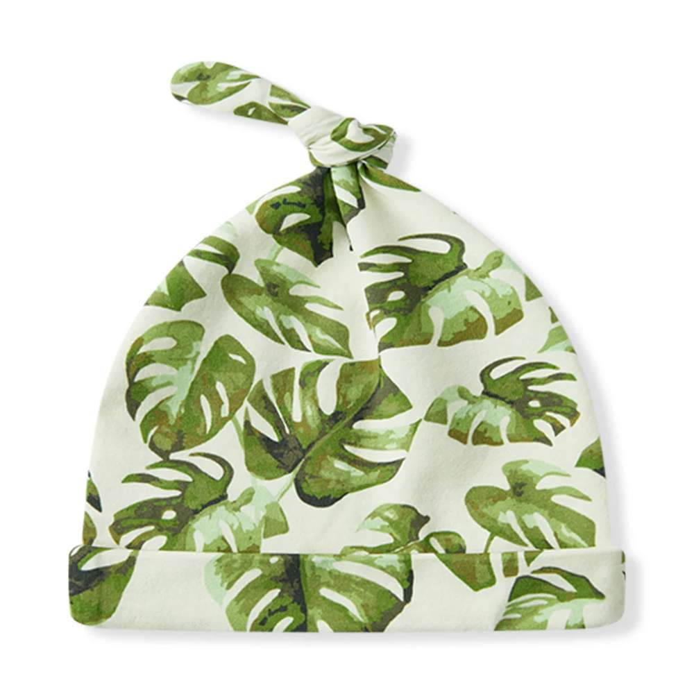Island Leaf Newborn Gown and Hat Set by Milkbarn