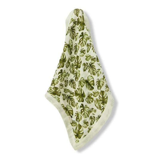 Island Leaf Mini Lovey Two-Layer Muslin Security Blanket by Milkbarn
