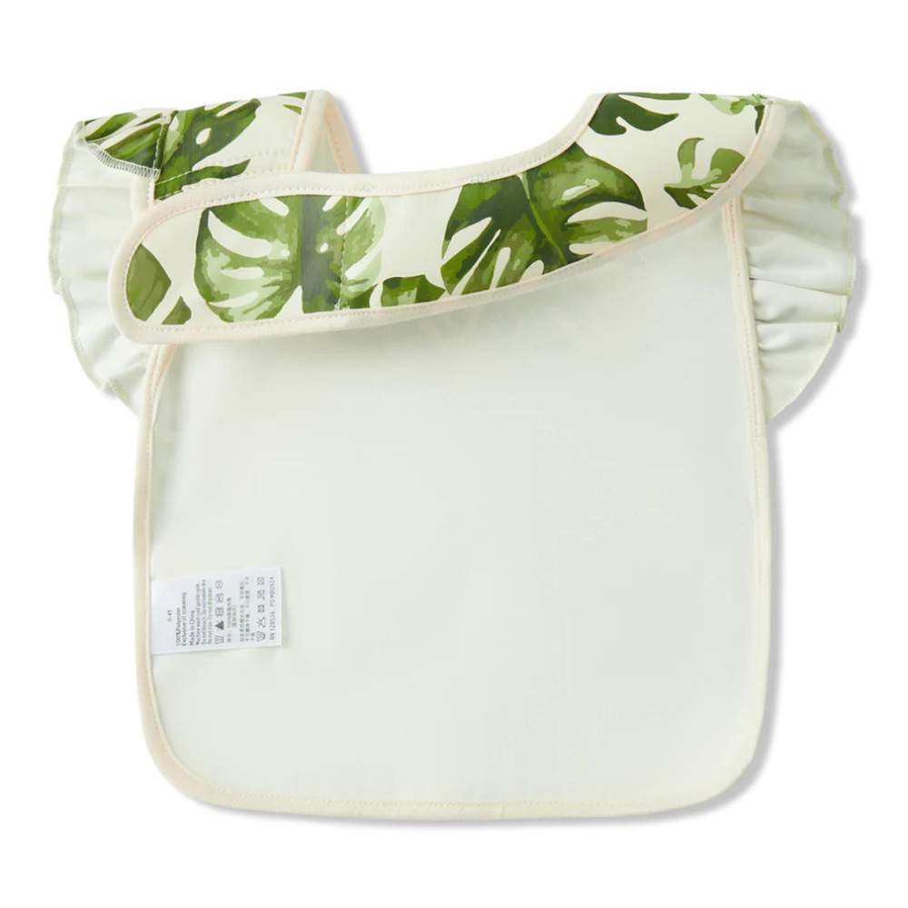 Island Leaf Ruffle Pocket Bib by Milkbarn