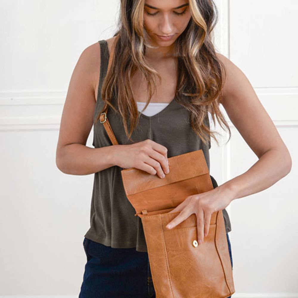 Joy Susan Pecan Jensy Crossbody Bag