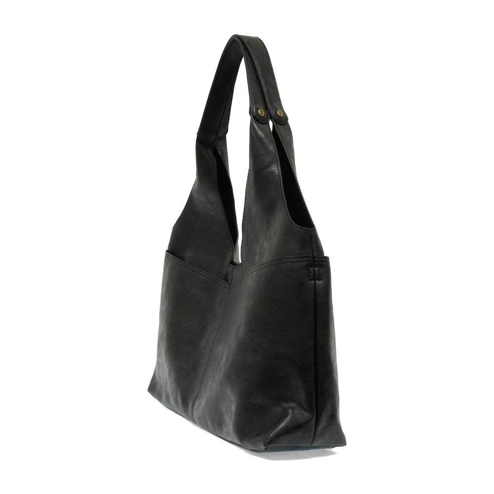Joy Susan Black Val 4-Pocket Hobo Bag
