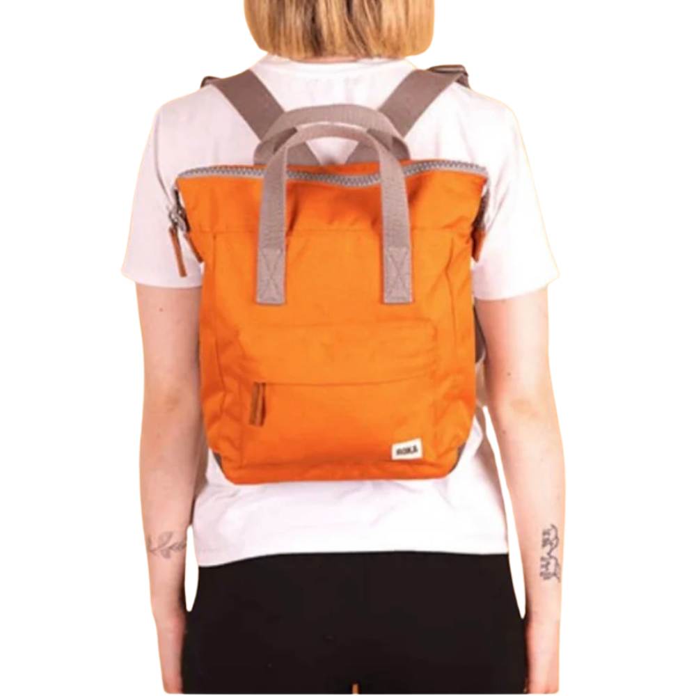 Bantry Small Recycled Canvas Backpack in Burnt Orange by ORI London