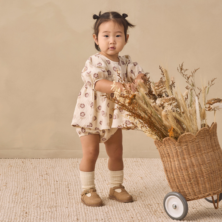 Quincy Mae Fall Floral Francy Set in organic cotton, additional styled lifestyle photo